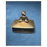 Sterling Silver Keepsake Box with Bear Design, 19