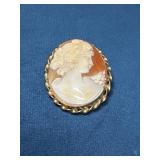 Cameo Pin/Pendant in 12k Gold-Filled Frame