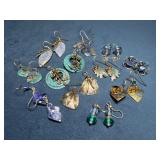 Artisan Metal and Stone Dangle Earrings