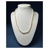 17-Inch Pearl Necklace With 10K Gold Clasp