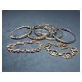 Seven Mixed Metal Bracelets
