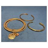 Brass Bangles and Charm Bracelet