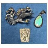 Three Assorted Jewelry Pieces in Silver