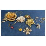 Vintage Pins and Necklace by Giovanni, Avon, Trifa