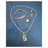 Four Sterling Silver Jewelry Pieces, 19.8 dwt Tota