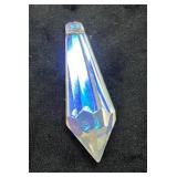 Faceted Crystal Prism Pendant With Iridescent Fini