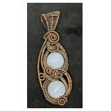 Wire Wrapped Pendant With Blue Stones