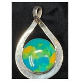 Mexican 925 Sterling Silver Pendant with Colorful