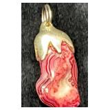 Unmarked Pendant With Rhodonite Stone
