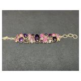 Amethyst and Pearl Bracelet set in Silver
