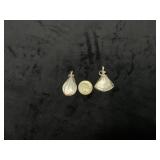Two Crystal Pendant Charms Set in Metal Frames