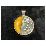 Sterling Silver 925 Moon and Stars Pendant