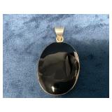 Sterling Silver and Onyx Pendant Made in Mexico