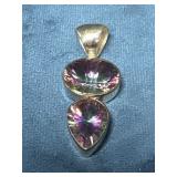 Mystic Topaz Sterling Silver Pendant 8.2 DWT