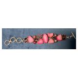Sterling Bracelet With Pink and Red Stones
