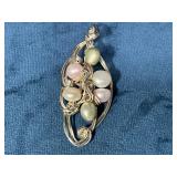 Sterling Wrapped Pendant with Pearls