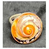 Decorative Metal Ring With Spiral Shell Design