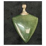 Green Stone Pendant With Metal Bail