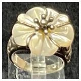 Sterling Silver Floral 925 Marked Ring