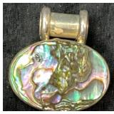 Sterling Silver Mexico 925 Abalone Pendant