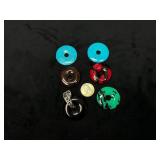 Six Circular Gemstone Donut Pendants