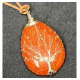 Goldstone Pendant Necklace With Beaded Cord
