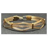 Dual-metal Wire Bracelet with Twisted Design
