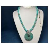 Turquoise and Sterling Silver Necklace With Remova