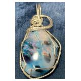 Sterling-Wrapped Dichroic Glass Pendant