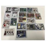 18 ï¿½ NFL Jersey Material Football Cards, Numbered