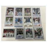 12 Autographed MLB Baseball Cards of Various Playe