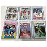 Six Baseball Rookie Cards in Sleeves
