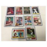 10 Pete Rose Baseball Cards from Various Years