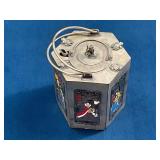 Hexagonal Silver Tea Caddy with Enameled Panels