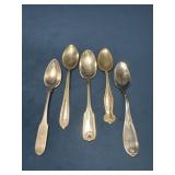 Five Silver Spoons, 110g Total Weight