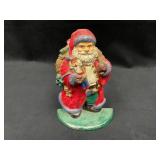 Cast Iron Santa Claus Door Stop with Painted Detai