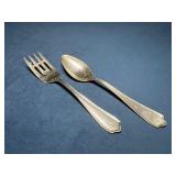 Sterling Silver Spoon and Fork Set, 46.8 Grams Tot