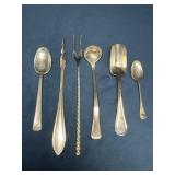 Six Small Sterling Silver Serving Pieces, 69.4g To