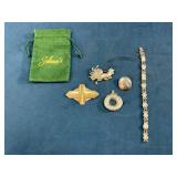 Sterling Silver Jewelry with One Unmarked Pin
