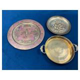 Three Decorative Metal Trays