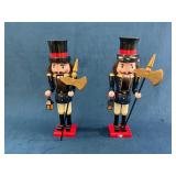 Wooden Soldier Nutcrackers with Axes and Lanterns