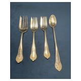 Sterling Silver Spoon and Forks Set, 105.6g Total