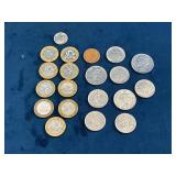 French Franc Coins from Various Years
