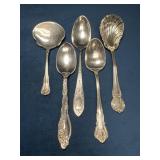 Five Sterling Silver Spoons, Total Weight 124.8g