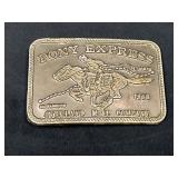 Pony Express Decorative Belt Buckle, 1860 Overland