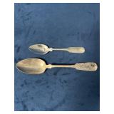 Antique Sterling Silver Coin Spoons with Engraving