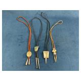 Four Bolo Ties with Sterling Silver Accents, Inclu