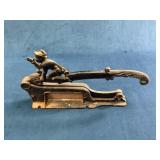 Cast Iron Figural Lever-Press Nutcracker with Deco