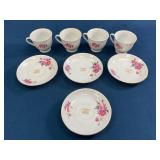 Floral China Tea Cups and Saucers, Made in China