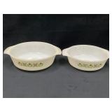 Two Pyrex ï¿½Spring Blossom Greenï¿½ Oval Casserole Di